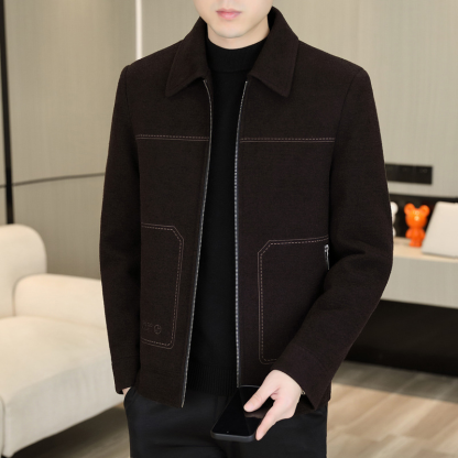 Men's Winter Workwear Jacket, Trucker Jacket Windproof Softshell with Anti-Pilling Finish, Business Casual Padded Lined Coat