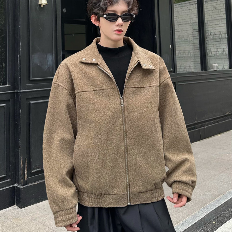 Men's Vintage Tweed Jacket, Relaxed Fit Notch Lapel Fall Outerwear