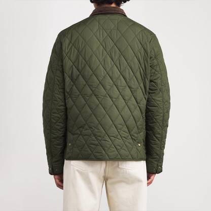 Men's Quilted Workwear Jacket, Classic Old Money Style Winter Coat