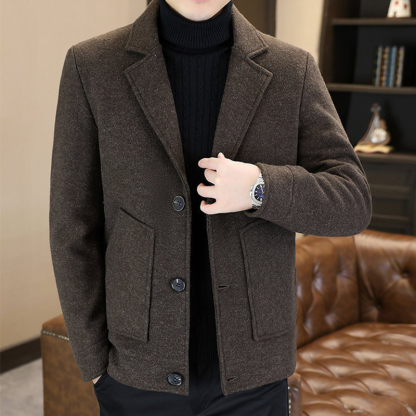 New Men's Short Down Blazer Jacket, Premium White Duck Down Coat with Notch Lapel, Business Casual and Dress Winter Coat