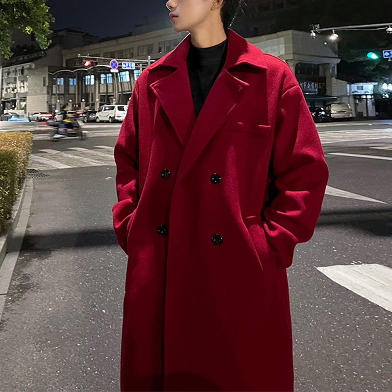 Men's Heavyweight Winter Trench Overcoat, Winter Dress Overcoat, Elegant Winter Long Coat