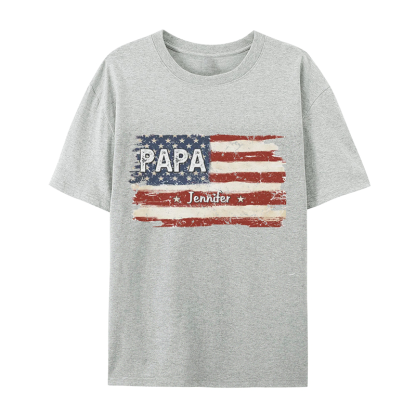 Proud To Be American - Family Personalized Custom Unisex T-shirt- Gift For Dad, Grandpa