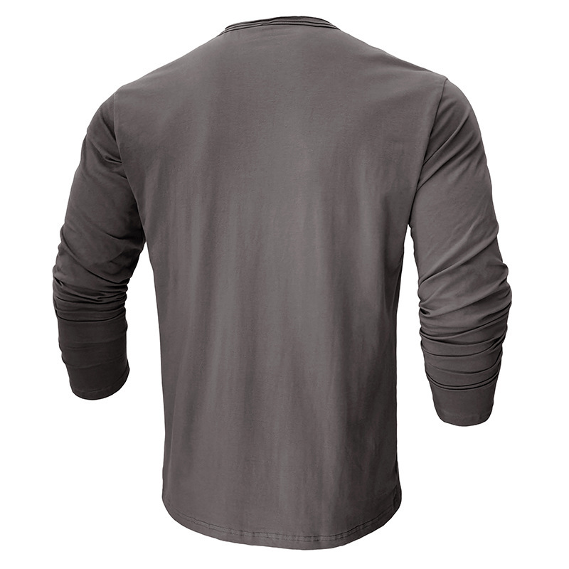 New Men's Long Sleeve Crew Neck T-Shirt Essential Items Practical And Durable