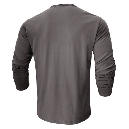 New Men's Long Sleeve Crew Neck T-Shirt Essential Items Practical And Durable