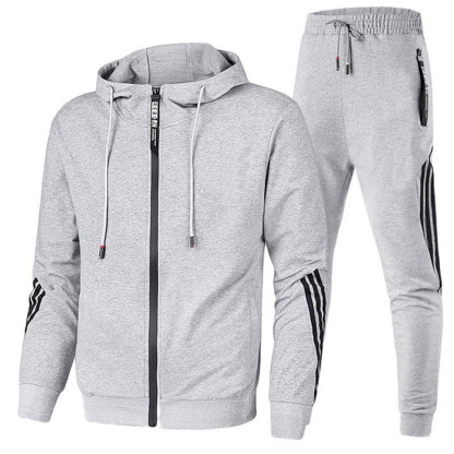Men's Lightweight Hooded Tracksuit Set - Breathable Casual Sportswear | Street Fitness Jogging Tracksuit