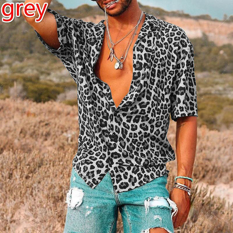 Wild & Bold Men's Leopard Print Button-Down Shirt