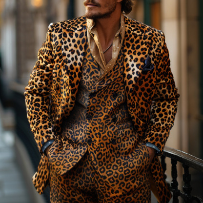 Men's Animal Print Fit Suit Set