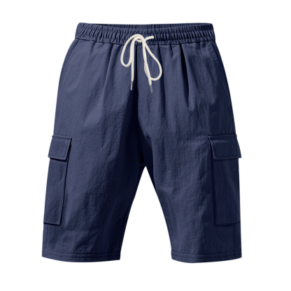 Men's Linen Multi-Pocket Cargo Shorts