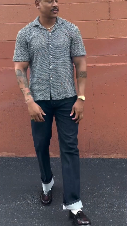 Men's Summer Wave Woolen Fabric Short-Sleeved T-Shirt, Light And Breathable