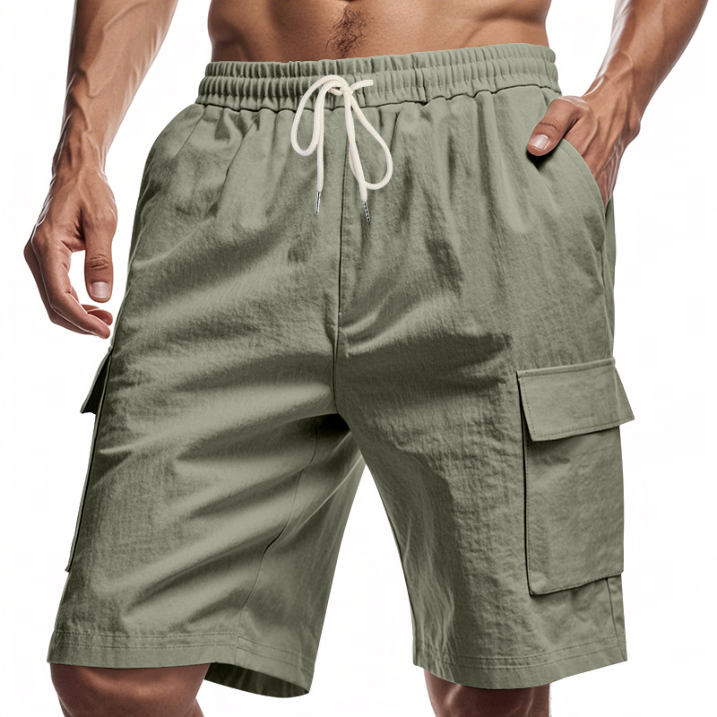 Men's Linen Multi-Pocket Cargo Shorts