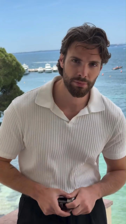 Fashion Casual Lapel Solid Color Polo Shirt Casual Knitted Short Sleeve Men Summer