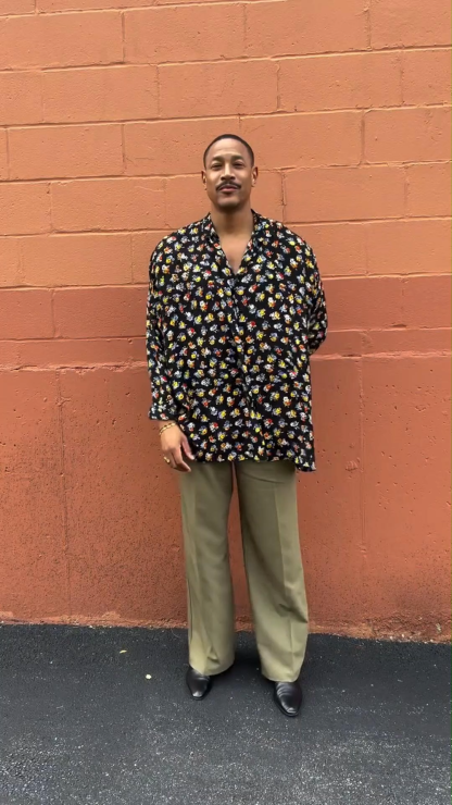 Men's Summer Light Large Size Loose Fit Floral Shirt