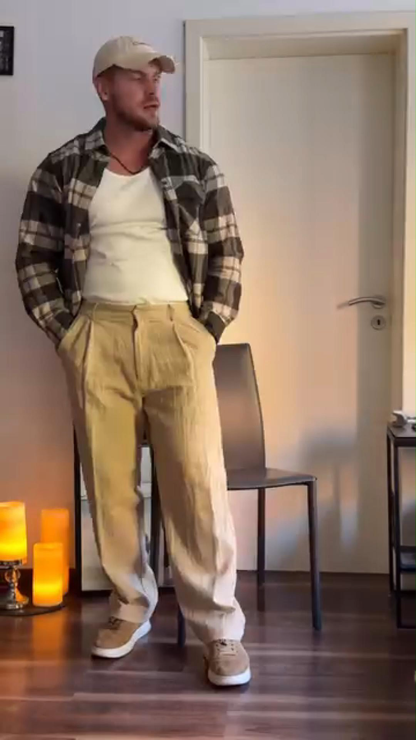 Men'S Simple Casual Versatile Mesh Long-Sleeved Jacket Shirt