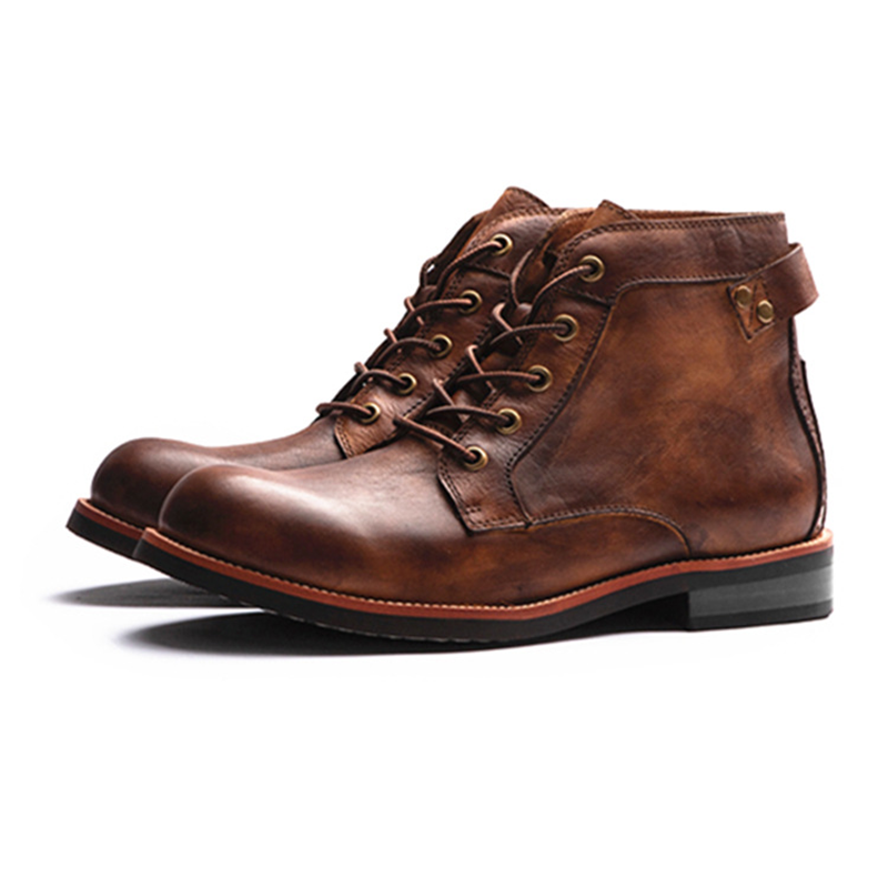 Amekaji Men's Martin Boots-Rugged Workwear, Motorcycle, Vintage Military Style Men's Boots