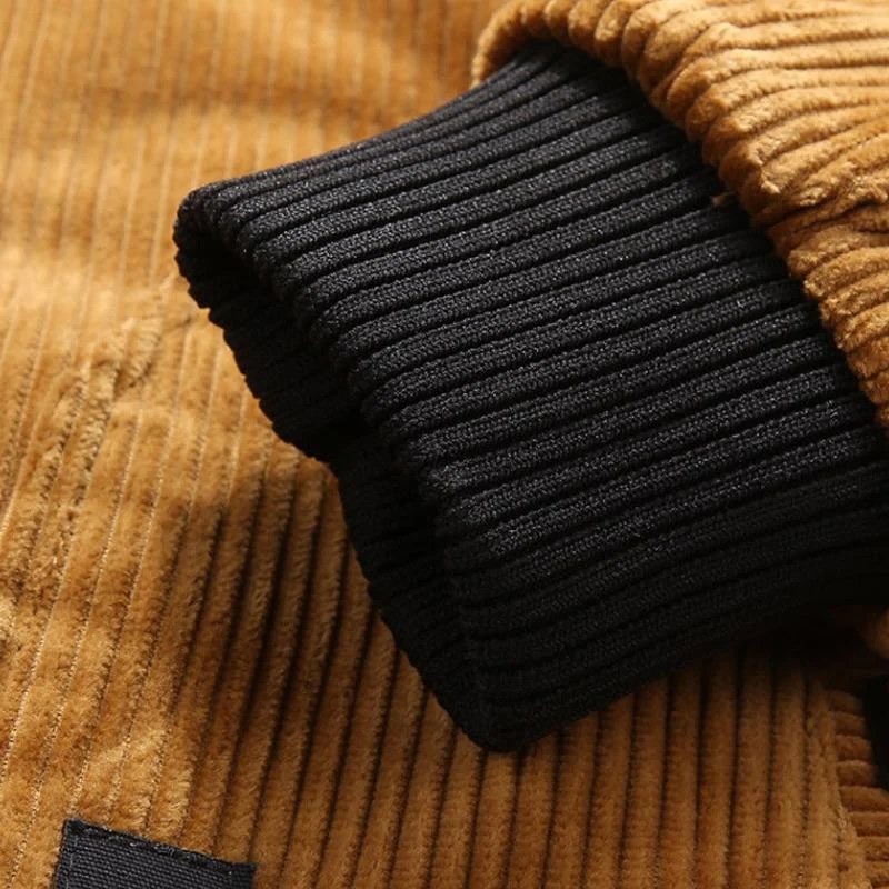 Men's Corduroy Warm Stand Collar Casual Cotton Jacket