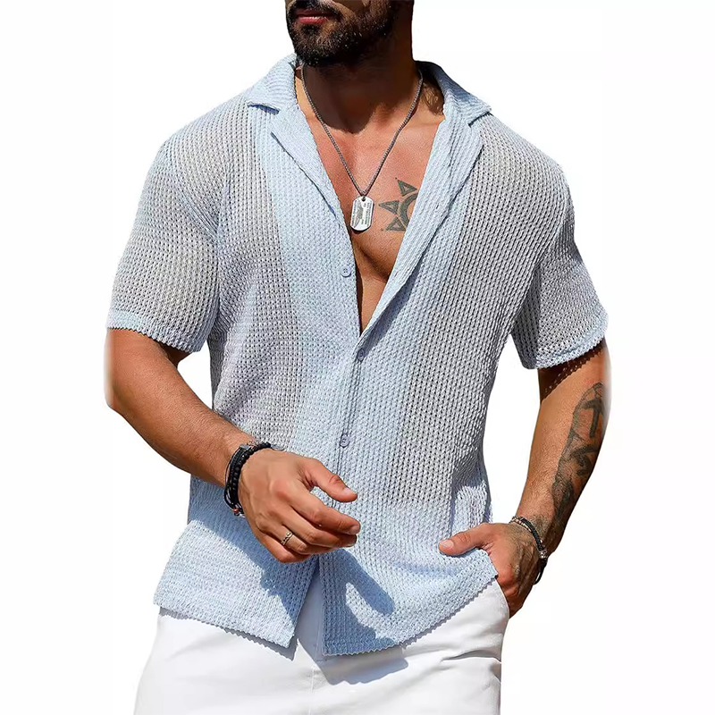 Men's Summer Cool Knitted Mesh Shirt