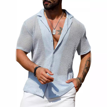 Men's Summer Cool Knitted Mesh Shirt