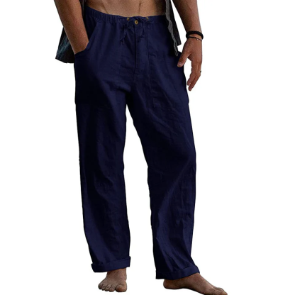 Men's Casual Solid Color Cotton Linen Pants