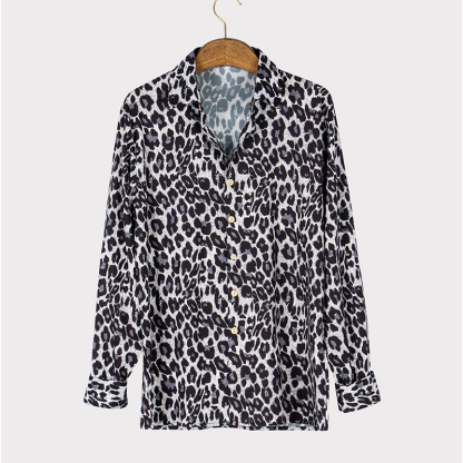 Wild & Trendy Men's Leopard Print Shirt Long Sleeve Casual Vacation Shirt