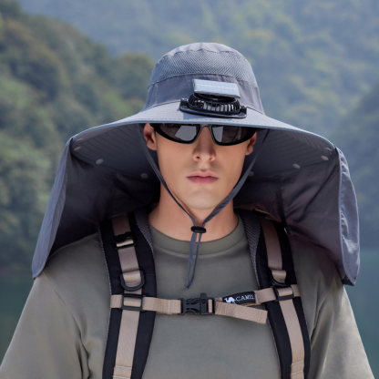 【24-Hour Shipping Out】Solar Powered Cooling Fan Hat For Men