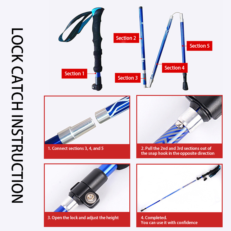 3-Section Collapsible Trekking Poles