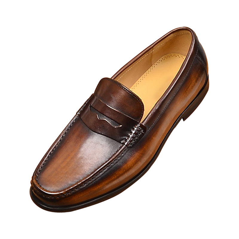 Men's Breathable Leather Loafers - Soft Sole Slip-On Dress Shoes for Business Casual | Old Money Style | Comfortable Driving Shoes
