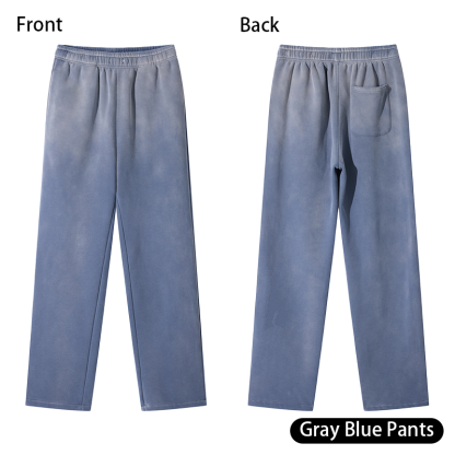 Retro Heavyweight Casual Sports Suit, 420GSM Vintage Zipper Hoodie and Sweatpants, Washed and Distressed Unisex Sportswear, Warm and Comfortable for Transitional Seasons