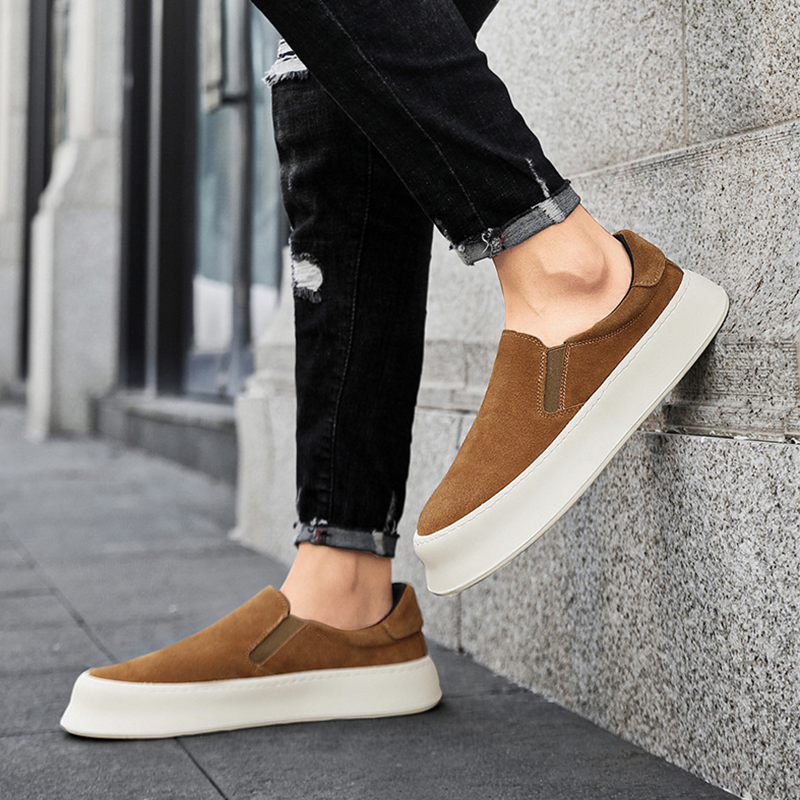 2025 Premium Suede Slip-On Loafers for Men, Men's Ultra-Light Slip-On Sneakers, Casual Suede Driving Shoes for Men, Lightweight Minimalist Comfort Shoes