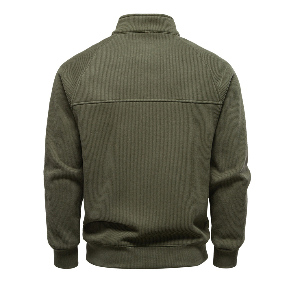 Men's Autumn/Winter Half-Zip Hoodie – Stand Collar Fleece Lined Sweatshirt, Trendy & Versatile, Ideal for Casual Layering