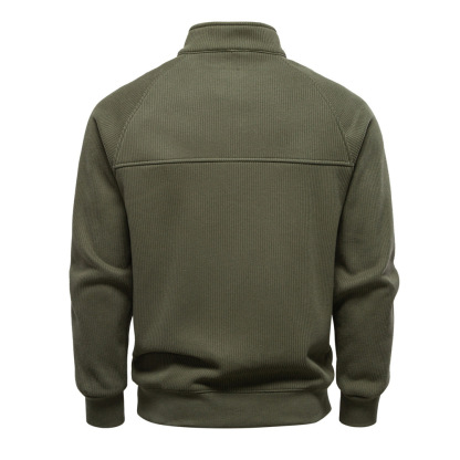 Men's Autumn/Winter Half-Zip Hoodie – Stand Collar Fleece Lined Sweatshirt, Trendy & Versatile, Ideal for Casual Layering