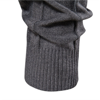 Sweater Autumn New Men's High Neck Casual Knit Warm Base Shirt Men's Solid Color Pullover