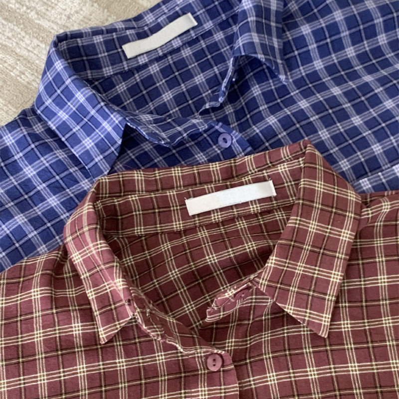 Men's Vintage Cotton Red & Blue Checked Shirt, Unisex Oversized Fit, Couples Outfit, Valentine's Day Gift