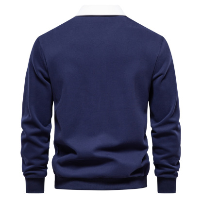Polo Collar Sweatshirt Trendy Men's Casual