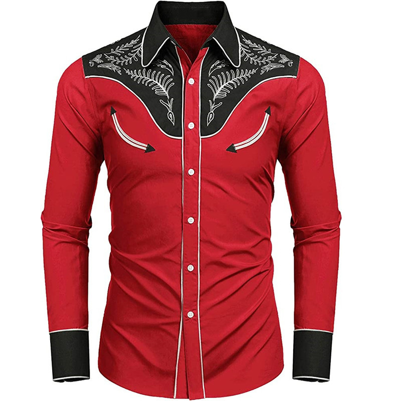 Men's Fashion Western Style Printed Shirt