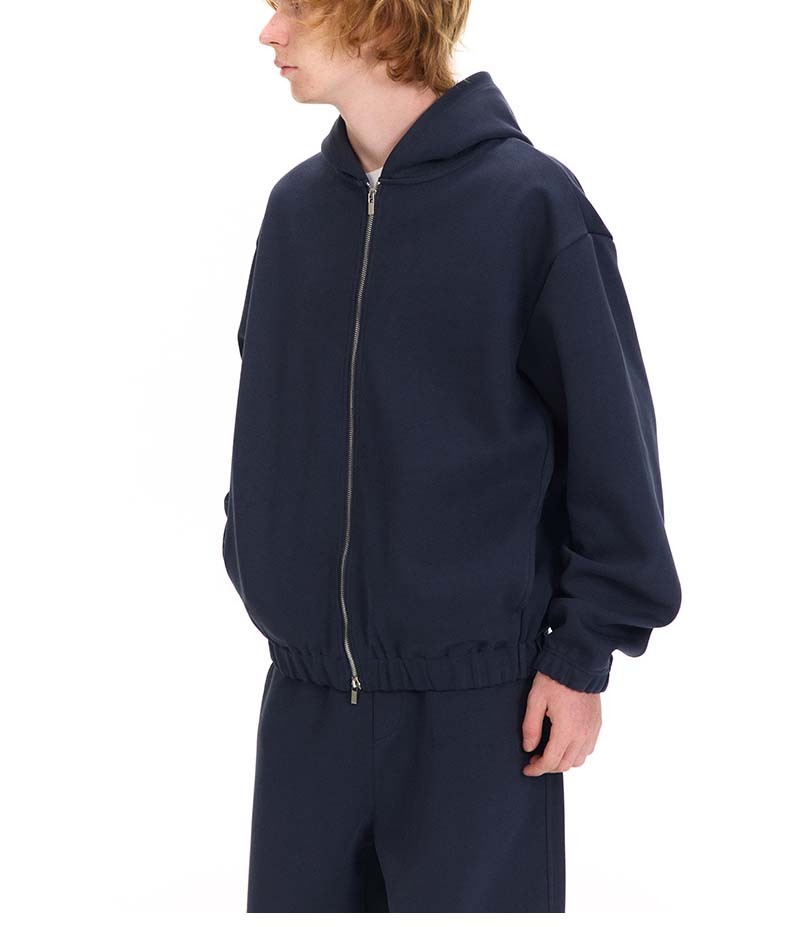 Unisex Oversized Zip-Up Sweatshirt – Double-Sided Air Layer Tech Fabric, Space Cotton Hoodie for Autumn Winter