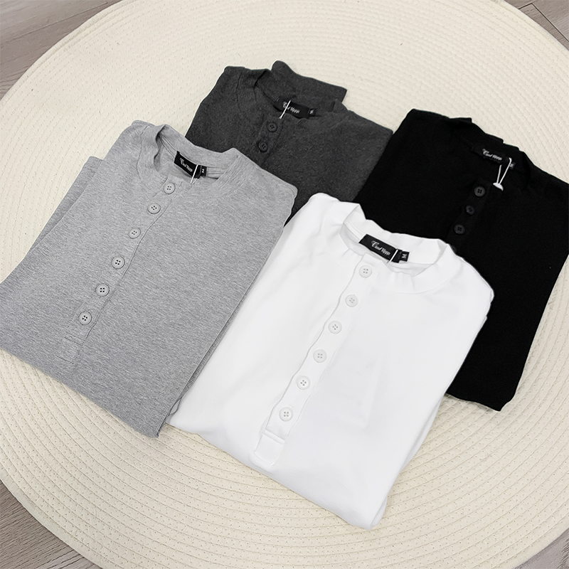Men's Henley Neck Long Sleeve Shirt, Smooth and Soft Cotton Blend Tee, Casual & Layering Essential