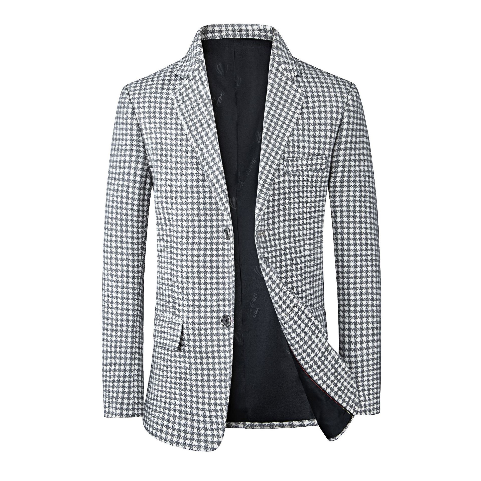 Men’s Casual Plaid Blazer Jacket for Spring and Fall | Slim Fit Stylish Versatile Suit Coat for Business and Leisure