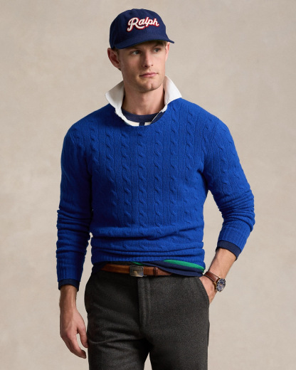 Men’s Fall Winter Warm Chunky Knit Sweater Cable Knit Pullover Classic Casual Knitwear