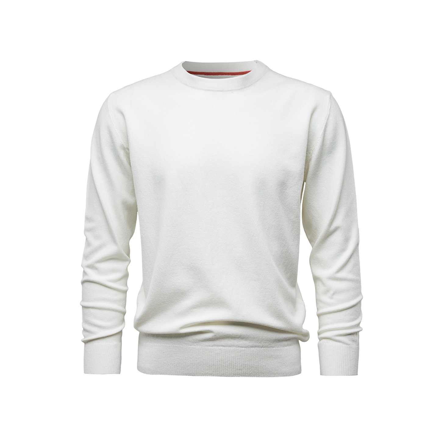 Men’s Wool Crewneck Sweater – Fall Winter Solid Knit Pullover, Soft Minimalist Base Layer in Relaxed Fit