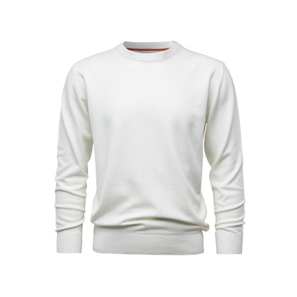 Men’s Wool Crewneck Sweater – Fall Winter Solid Knit Pullover, Soft Minimalist Base Layer in Relaxed Fit