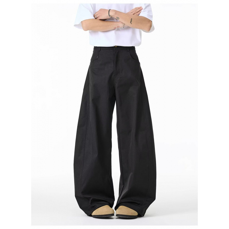 Unisex Vintage Loose Straight-Leg Pants – Summer Solid White Casual Trousers, Streetwear Minimalist Style