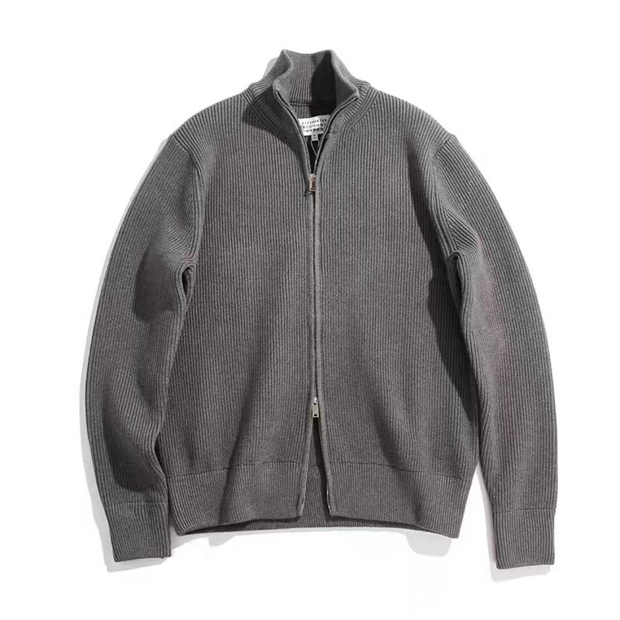 Spring Heavyweight Double Zipper Knit Cardigan — Warm Half Turtleneck Sweater Jacket for Men and Women