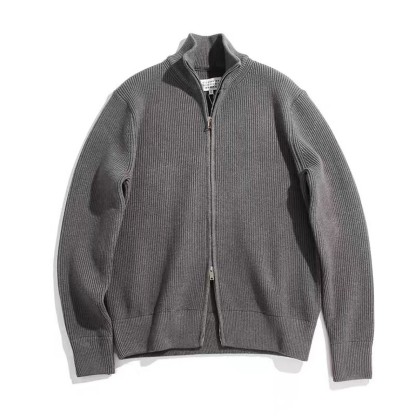 Spring Heavyweight Double Zipper Knit Cardigan — Warm Half Turtleneck Sweater Jacket for Men and Women