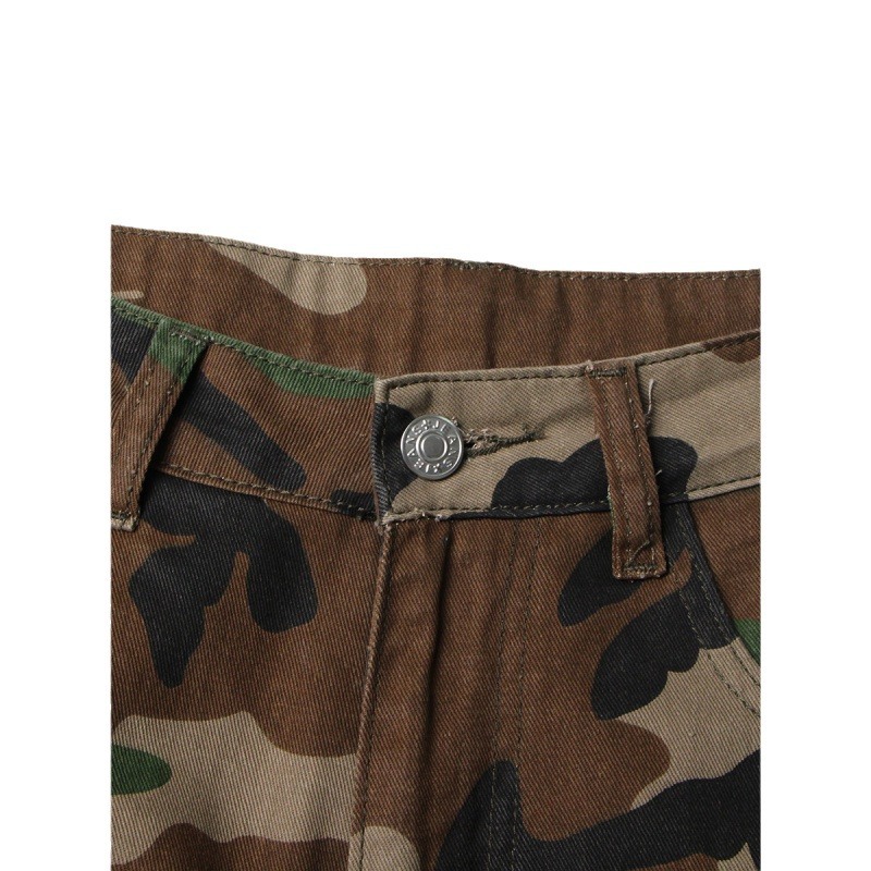 Men's Street Camo Cargo Jeans – Multi-Pocket Loose Fit Denim Pants, Trendy Utility Style for Daily and Urban Wear