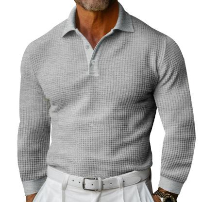 Men's Slim Long-Sleeved Polo Shirt