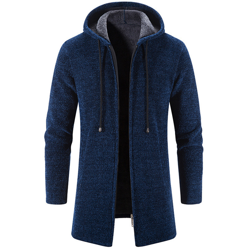 Men's Mid-length Hooded Wool Jacket