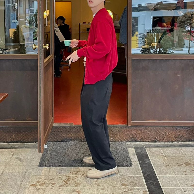 New Men's Wide Leg Trousers, Relaxed Fit Dress Pants with Double Pleat And Hidden Button, Business Casual Office Pants