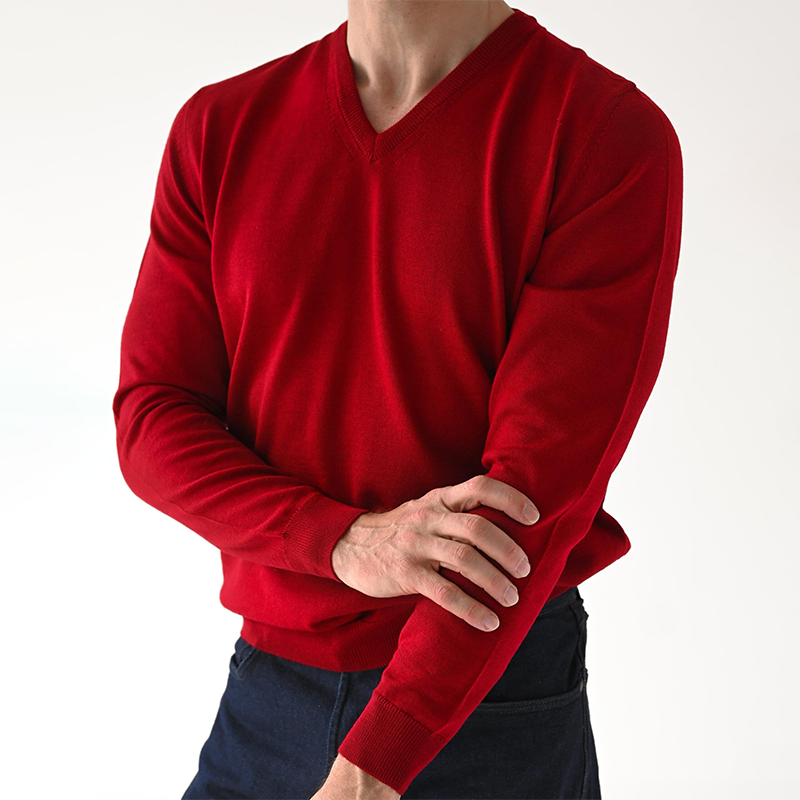 Men's Christmas Day V-Neck Knit Sweater, Versatile Business Casual Pullover, Christmas Gift for Him