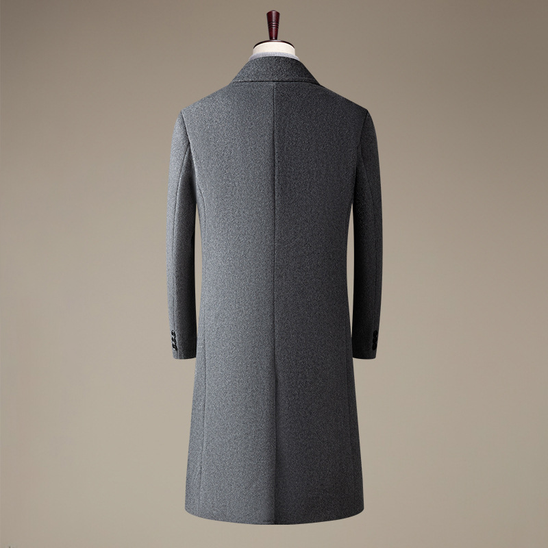Fall and Winter New Men's Wool Overcoat, Knee Length Single Breasted Dress Coat, Winter Coat for Business Casual and Daily Wear