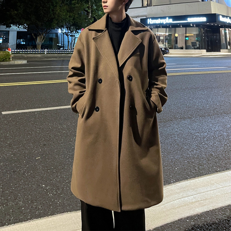 Men's Heavyweight Winter Trench Overcoat, Winter Dress Overcoat, Elegant Winter Long Coat